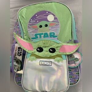 NWT-Starwars baby yoda backpack with lunch bag